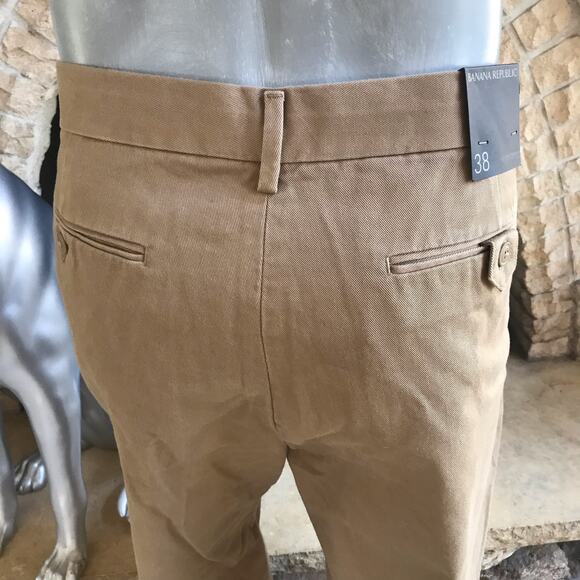 NEW Banana Republic Tan Trouser Straight Fit Cotton Pants Men’s Size 38 NWT $100 - Picture 4 of 8